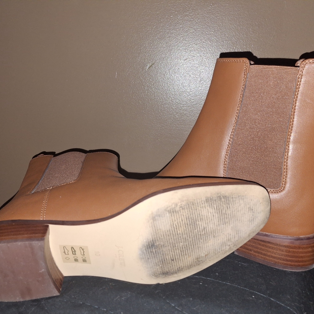 J.Crew Tan Leather Ankle Boots